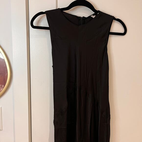 NWT Zara Black Satin Sleeveless Maxi Dress Size Small - Picture 3 of 10
